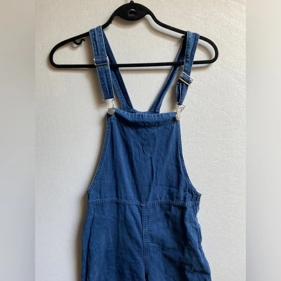Monki denim jean straight leg crop  overalls Sz 36/ S - Picture 4 of 11